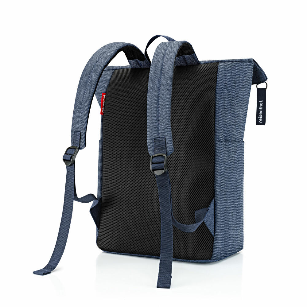 reisenthel rolltop backpack, Rolltop-Rucksack, Herringbone Dark Blue, 22 L, EK4113