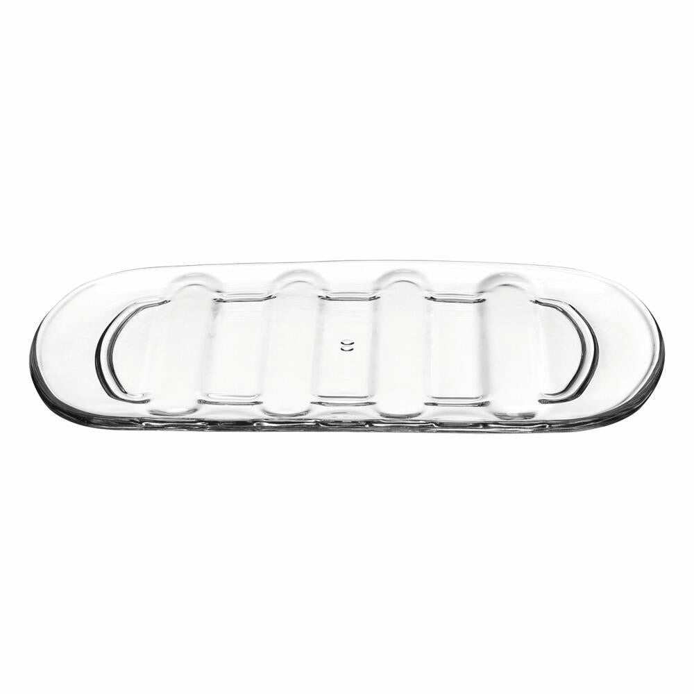 montana: :brunch plate, set of 4, serving plate, serving plate, glass plate, square, glass, 29 cm x 18 cm, 057215