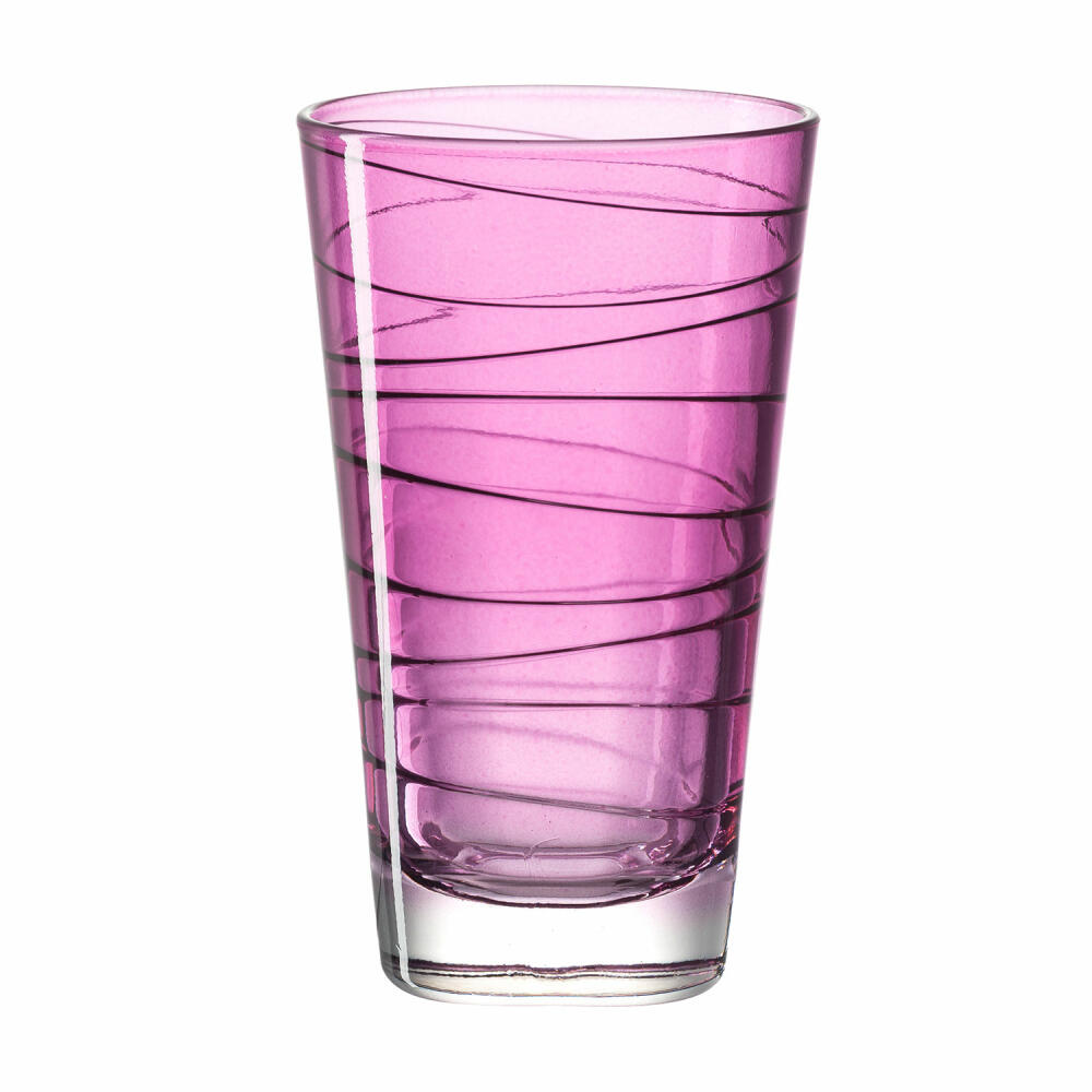 Leonardo Vario Struttura drinking glass large set of 6, water glass, juice glass, glass, purple, 200 ml, 18235