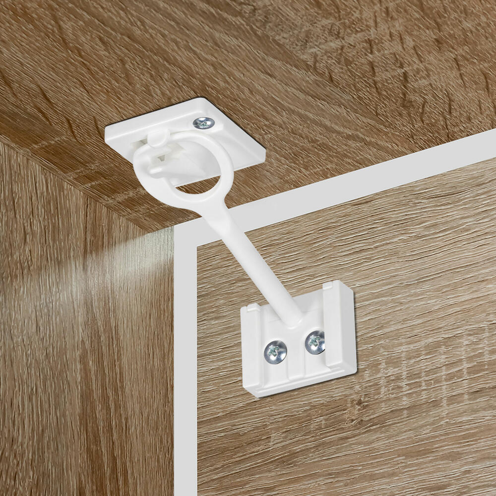 reer Schrank- und Schubladensicherung mit Montagehilfe, 3er Set, Klemmschutz, Kinder Sicherung, Weiß, 71060