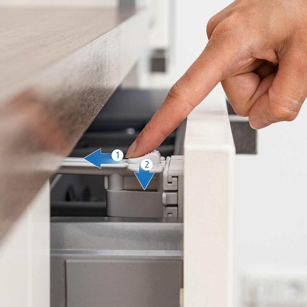 reer cutlery drawer lock, set of 2, drawer lock, child safety lock, child safety lock, white, 71090