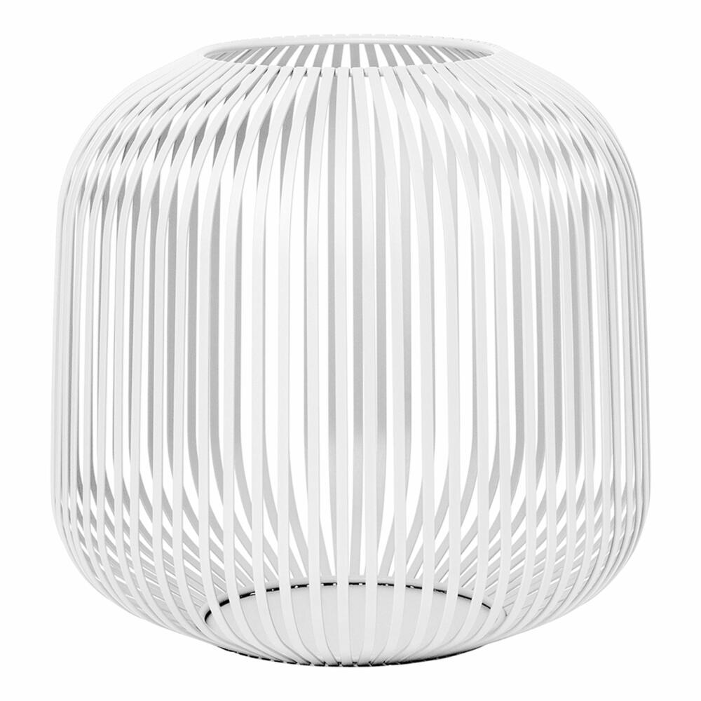 Blomus Laterne Lito M, Indoor Windlicht, Kerzenhalter, Stahl pulverbeschichtet, White, 27 cm, 66204