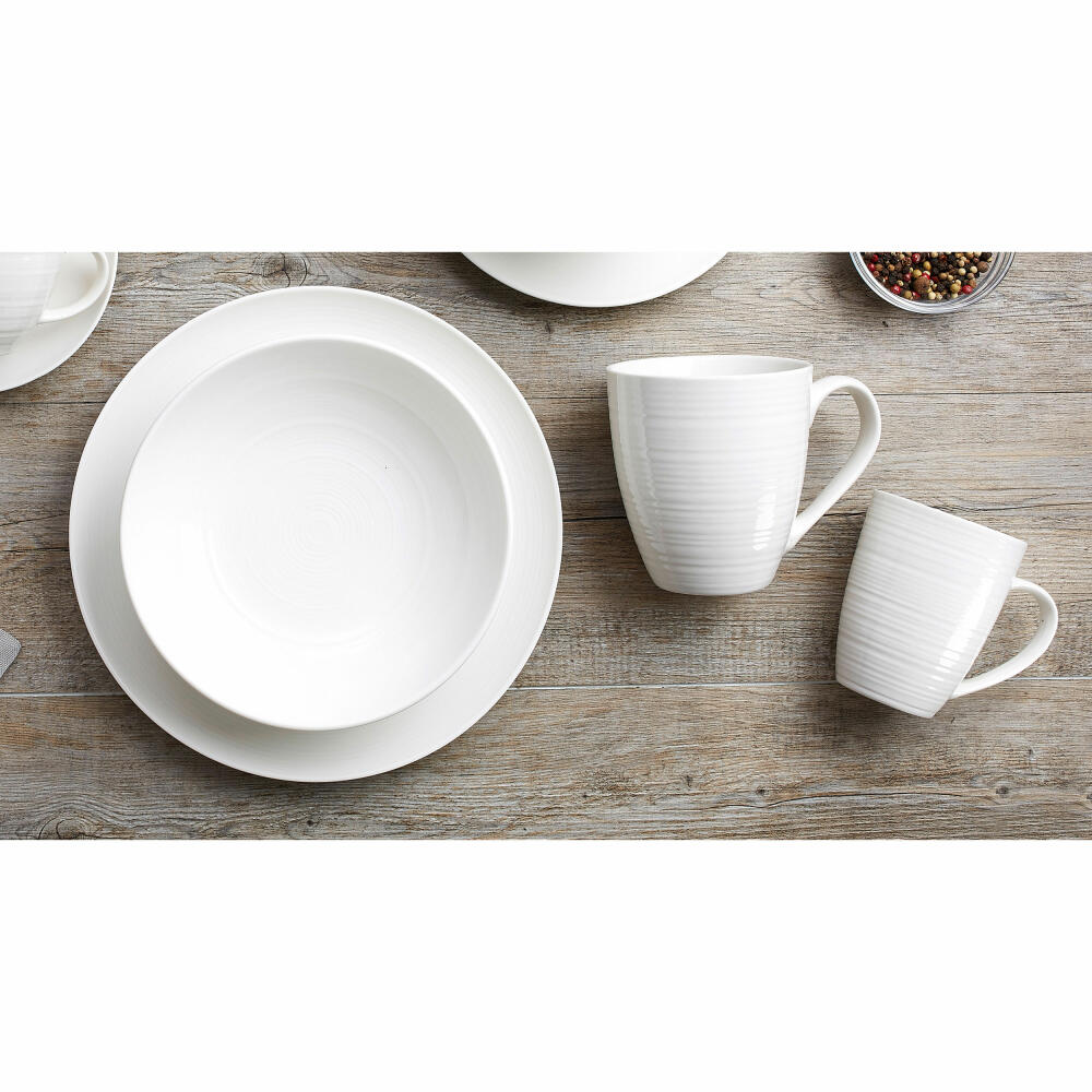 Ritzenhoff &amp; Breker combination set Suomi, 12-piece, combination service, tableware set, service, porcelain, cream white, 318555