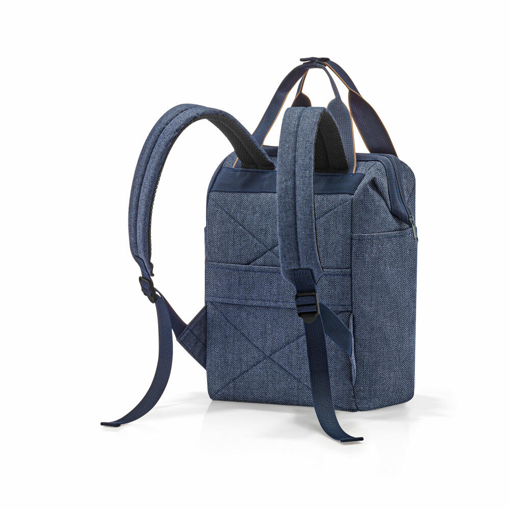 reisenthel allrounder R, Reisetasche, Rucksack, Herringbone Dark Blue, 12 L, JR4113