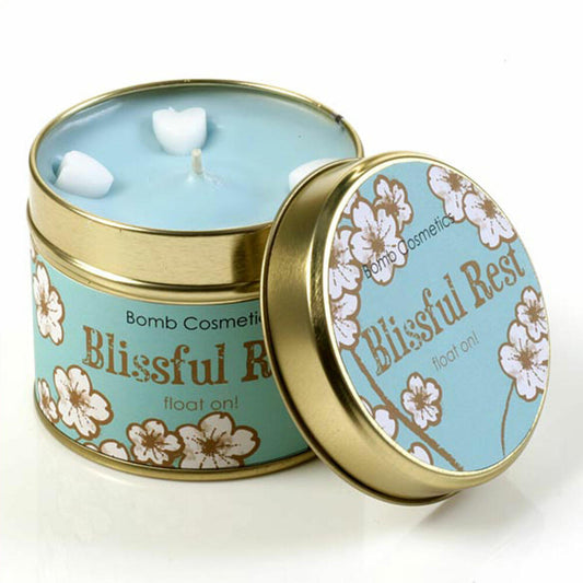 Bomb Cosmetics Duftkerze in Dose Blissful Rest, Dosenkerze, Hellblau, PBLIRES04