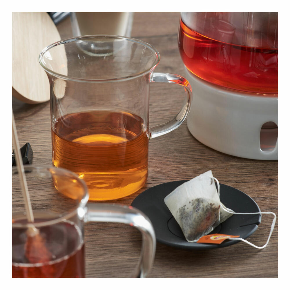 montana: :clever tea cup with tea bag press, 2-piece, glass cup, tea cup, glass, 330 ml, 057237