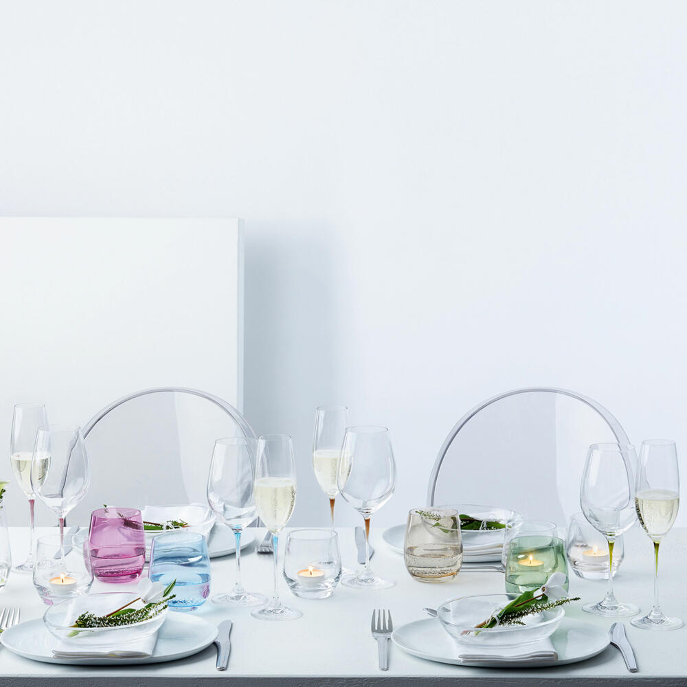 Leonardo Sora Becher 6er Set, Trinkbecher, Trinkglas, Wasserglas, Viola, Glas, 360 ml, 18191