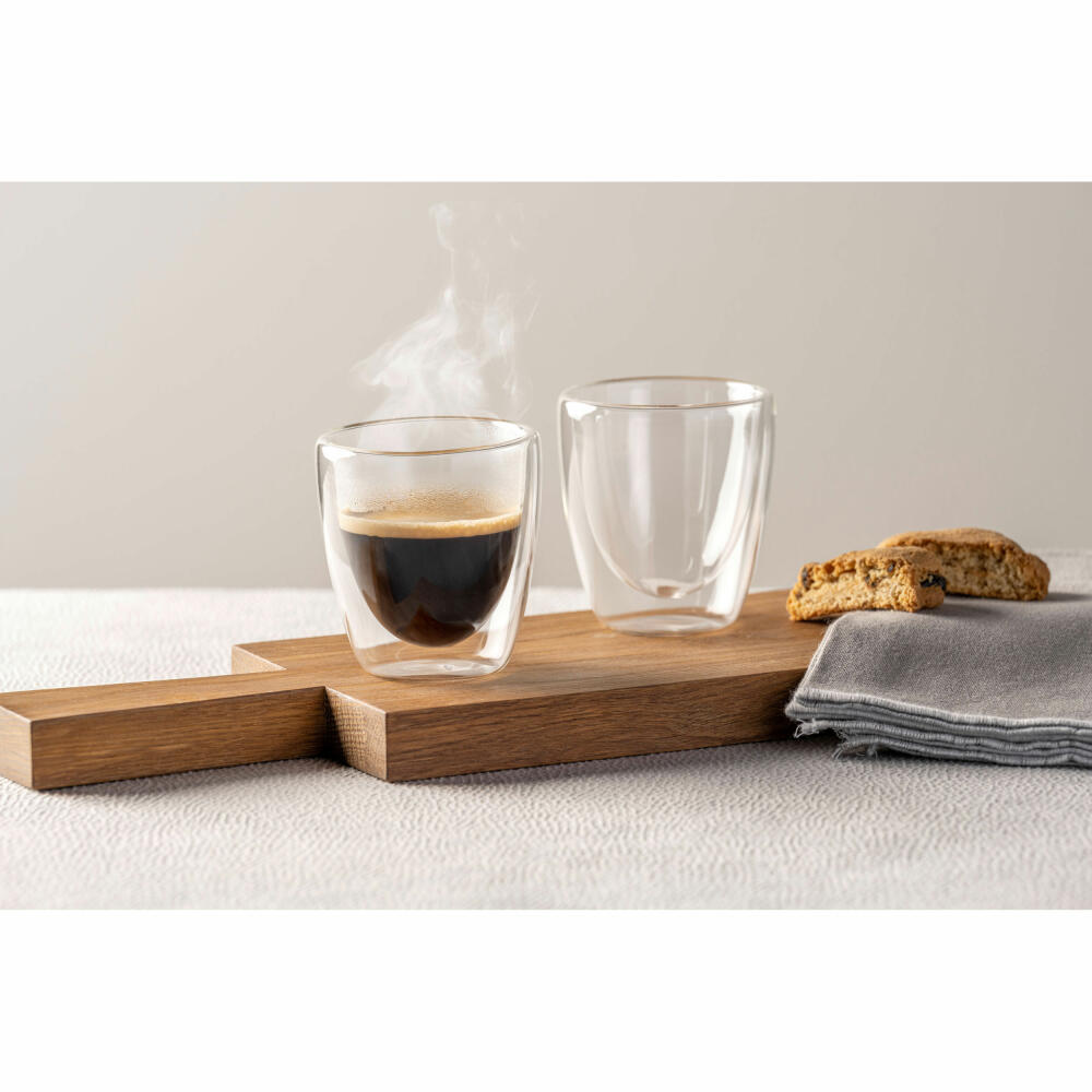 Leonardo Cup Duo, set of 2, tea cup, tea mug, coffee cup, double-walled, borosilicate glass, clear, 40 ml, 053059
