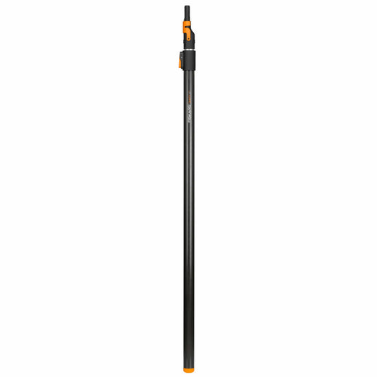 Fiskars QuikFit Teleskop-Stiel Klein, Teleskopstiel, Teleskopstab, Teleskopstange, Zubehör, Aluminium, Schwarz / Orange, 140 - 240 cm, 1000666