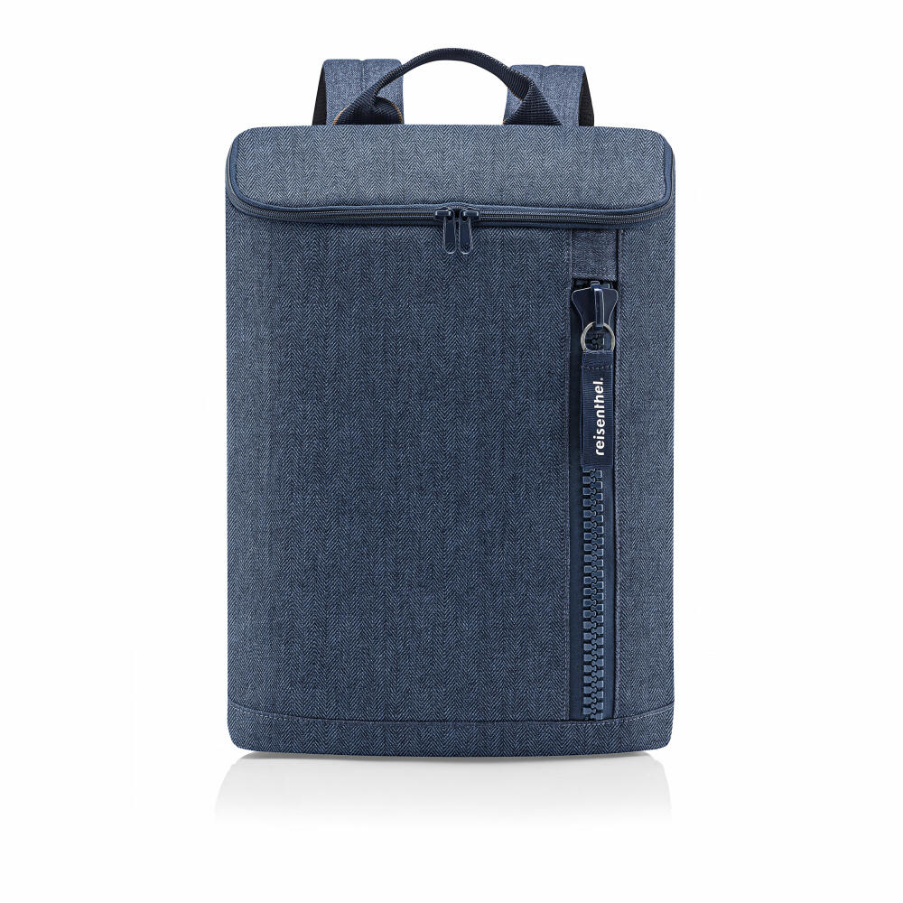 reisenthel overnighter-backpack M, Rucksack, Reisetasche, Herringbone Dark Blue, 13 L, EG4113