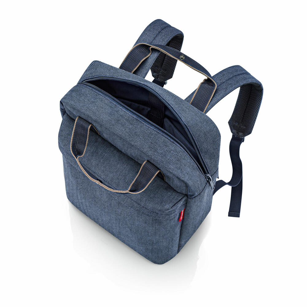 reisenthel allday backpack M, Rucksack, Reisetasche, Herringbone Dark Blue, 15 L, EJ4113