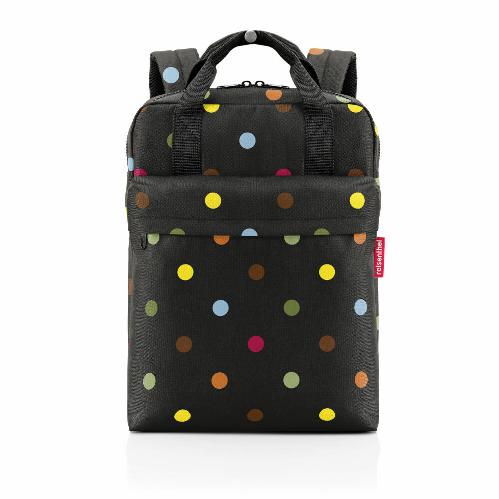 reisenthel allday backpack M, backpack, leisure backpack, hand luggage bag, Dots, 15 L, EJ7009