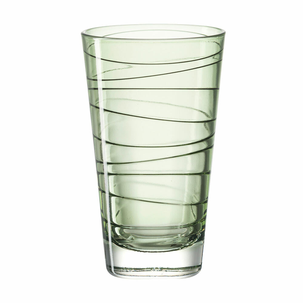 Leonardo Vario Struttura drinking glass large set of 6, water glass, juice glass, glass, green, 200 ml, 18237