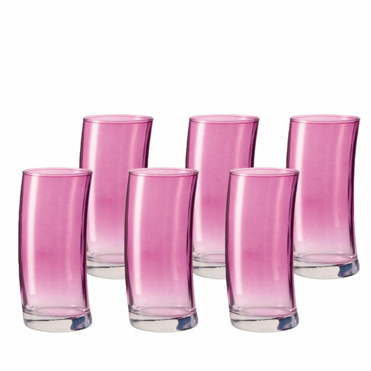 Leonardo Swing Longdrinkglas 6er Set, Cocktailglas, Becher, Cocktail, Glas, Viola, 350 ml, 14778