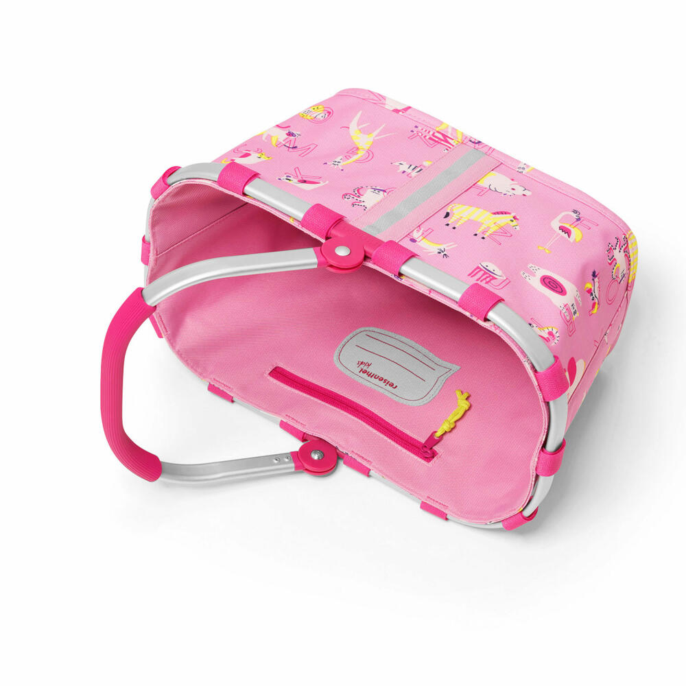 reisenthel carrybag XS kids, Einkaufskorb, Korb, Picknickkorb, Tragetasche, Polyestergewebe, ABC Friends, Pink, 5 L, IA3066