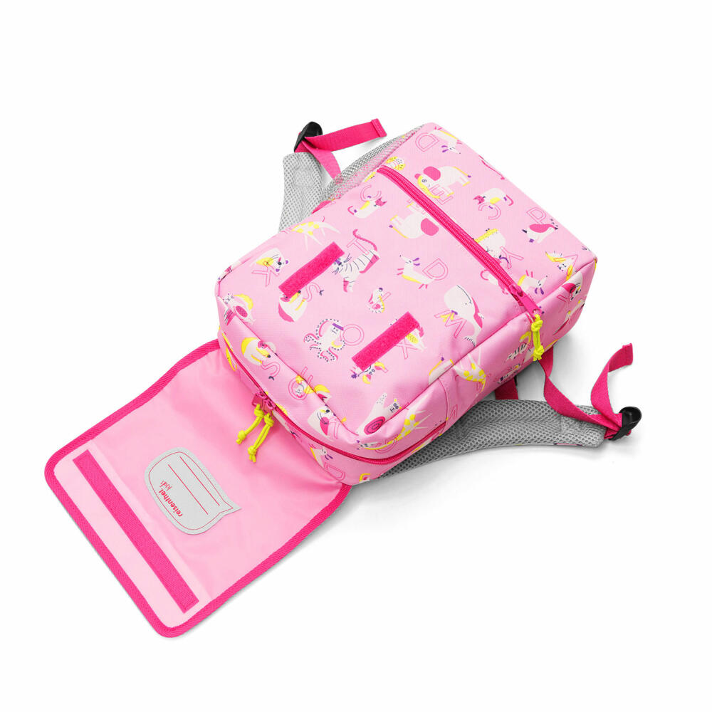 reisenthel backpack kids, Rucksack, Schulranzen, Tournister,Kindergartenrucksack, Reisetasche, Schultertasche, Polyestergewebe, ABC Friends, Pink, 5 L, IE3066