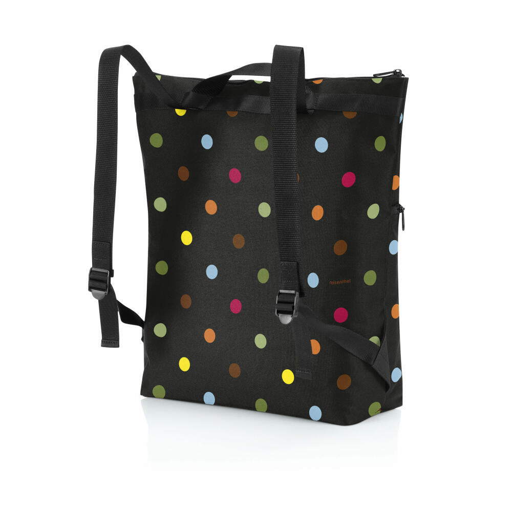 reisenthel cooler-backpack, thermal carrying bag, thermal bag, cool bag, insulated backpack, polyester fabric, dots, 18 L, LJ7009