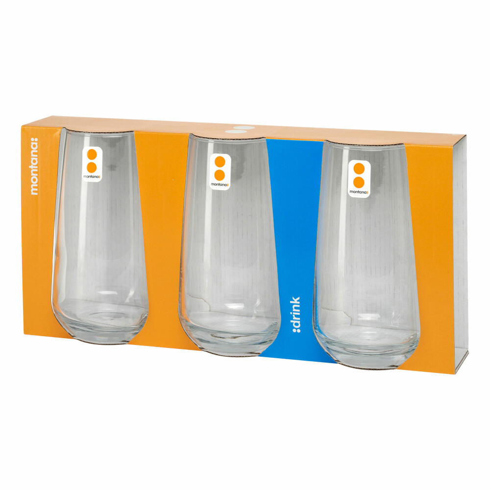 montana drinking glass :drink set of 3, mug, soda-lime glass, clear, 470 ml, 046005