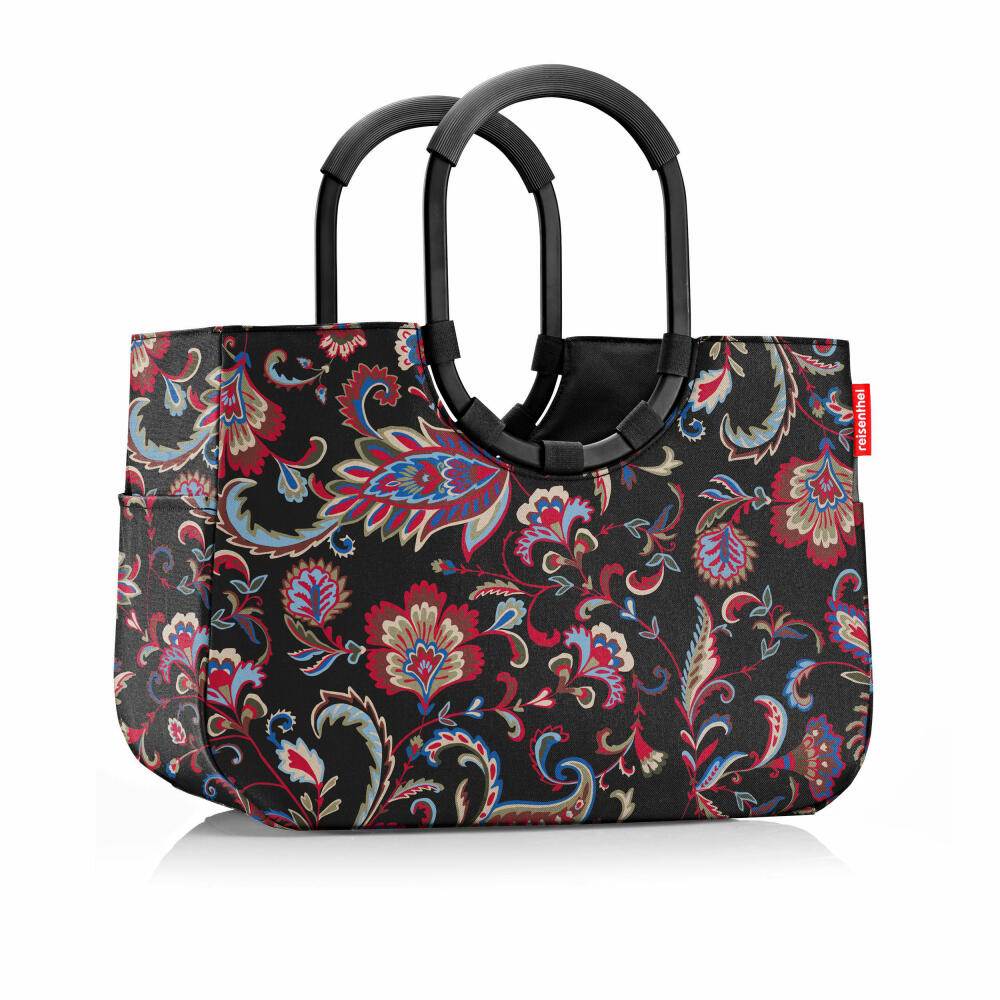 reisenthel loopshopper L, shopping bag, shopping basket, carrying bag, Frame Paisley Black, 25 L, OR7063