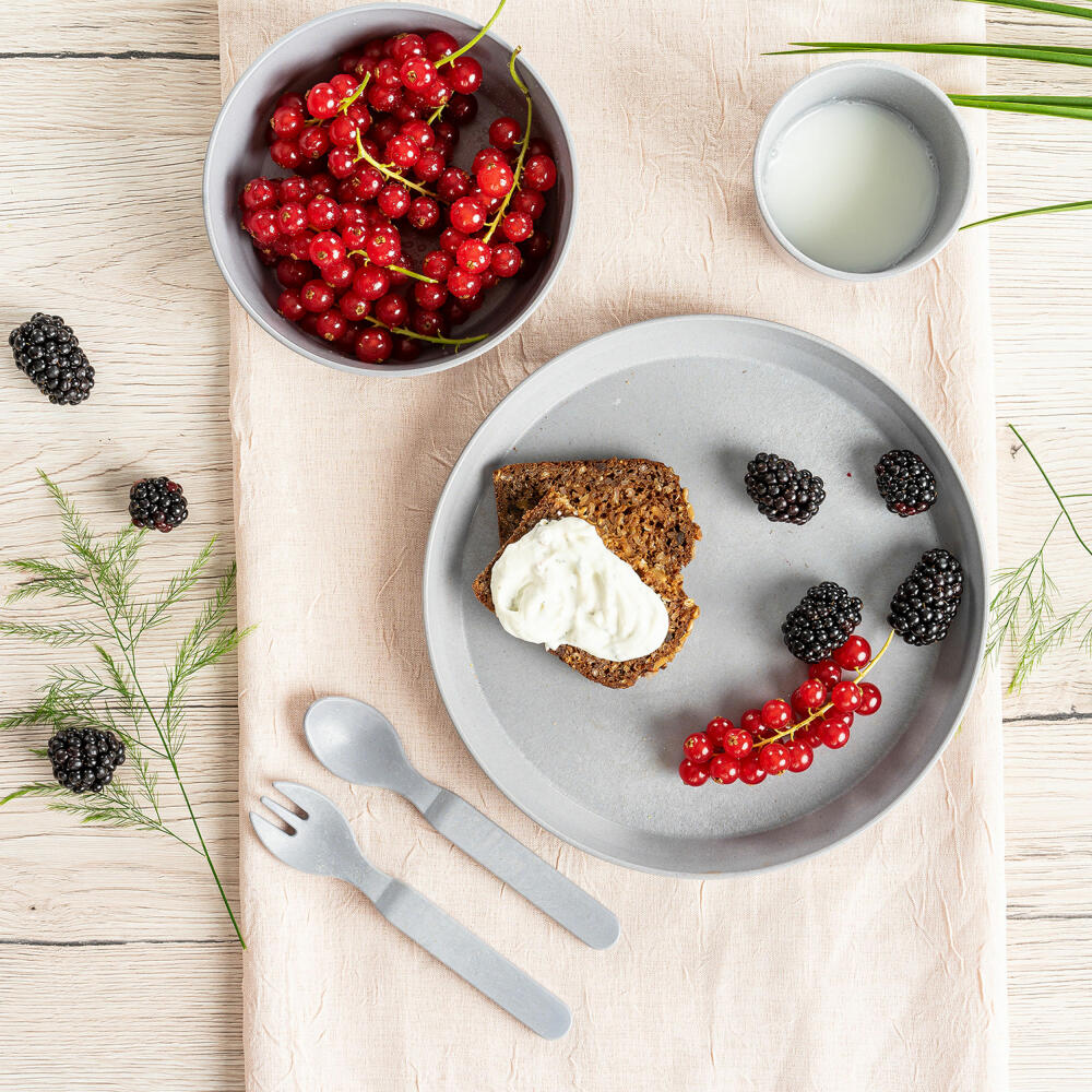 reer Growing Besteck, 4-tlg., Kinderbesteck, Löffel, Gabel, Kinder, Blau / Grau, 22063