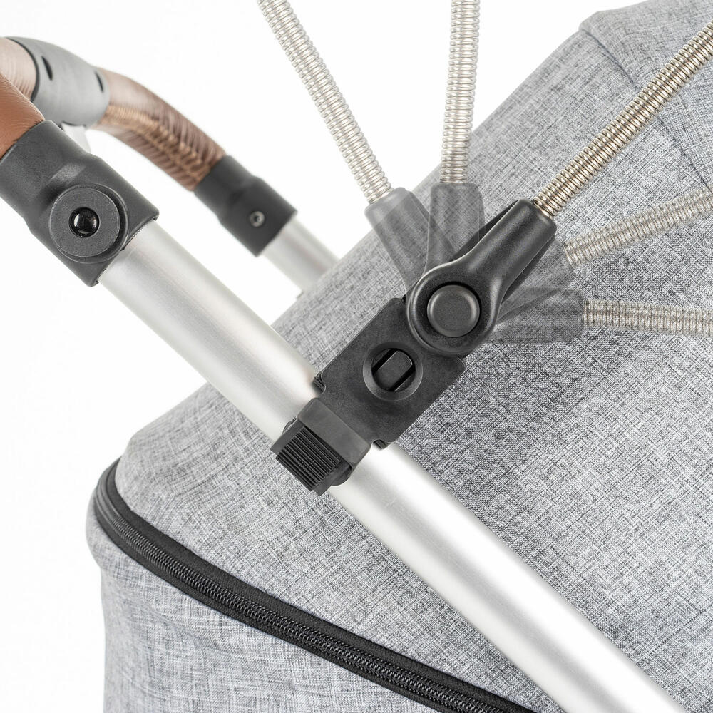 reer ShineSafe Kinderwagen-Sonnenschirm, Sonnen Schirm, Sonnenschutz, UV Schutz, Kinderwagen, Schwarz, 84151