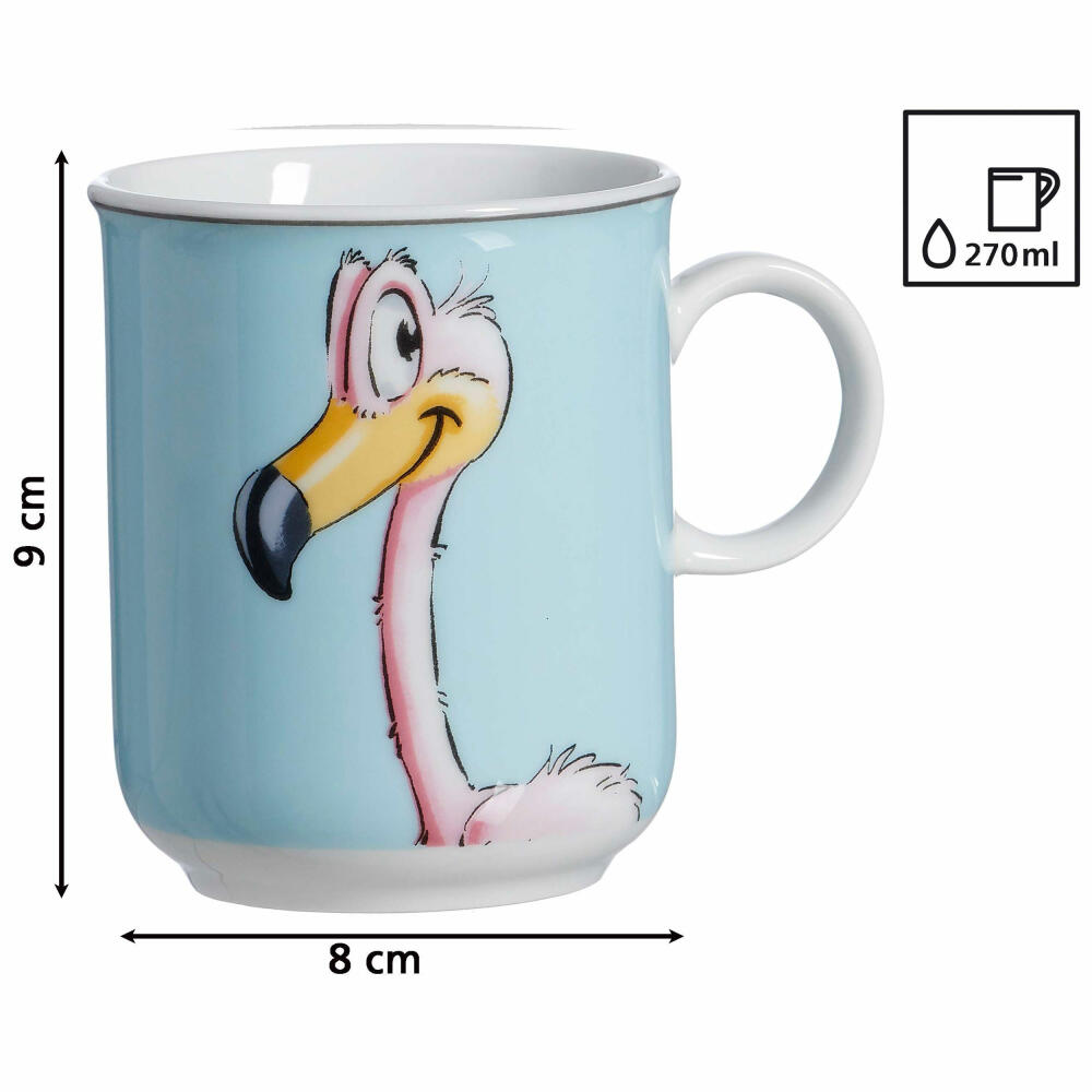 Ritzenhoff & Breker Kinderset Happy Zoo - Flamingo Flo, 3-tlg., Geschirr, Porzellan, Bunt, 413342