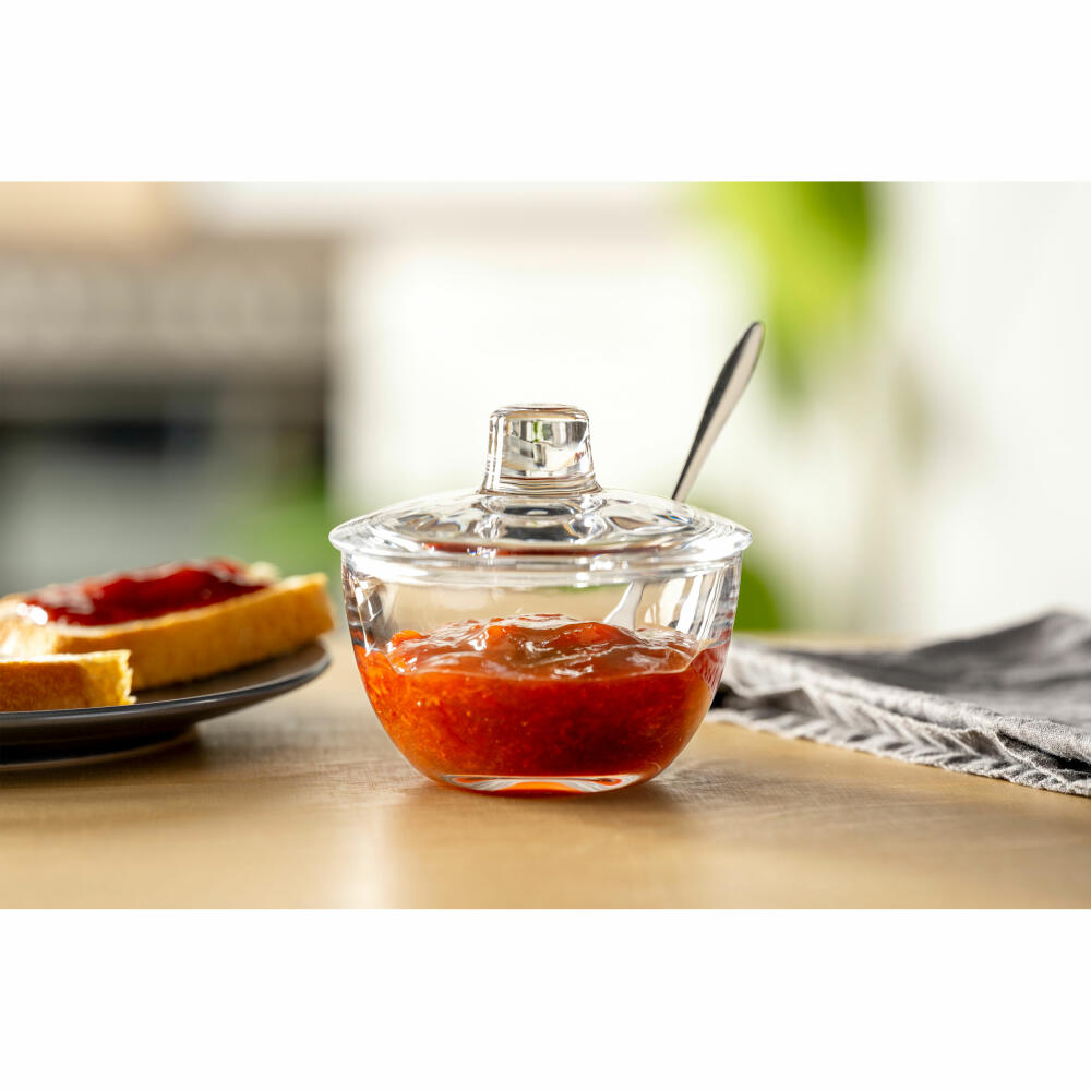 montana Geleedose mit Löffel :prepare, Glas, Edelstahl, Klar, 180 ml, 046012