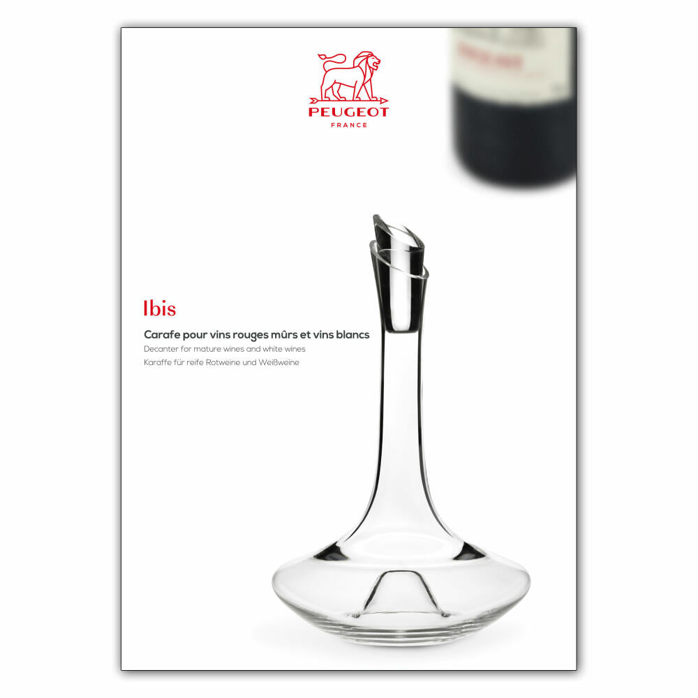 Peugeot Ibis Karaffe, Weinkaraffe, für reife Rotweine, Mundgeblasenes Glas, H 28.5 cm, 0.75 L, 230197