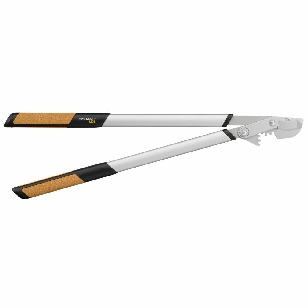 Fiskars Quantum Bypass-Getriebeastschere L108, Getriebe Astschere, Gartenschere, Gartenzubehör, Stahl, Schwarz / Orange, 80 cm, 1001435