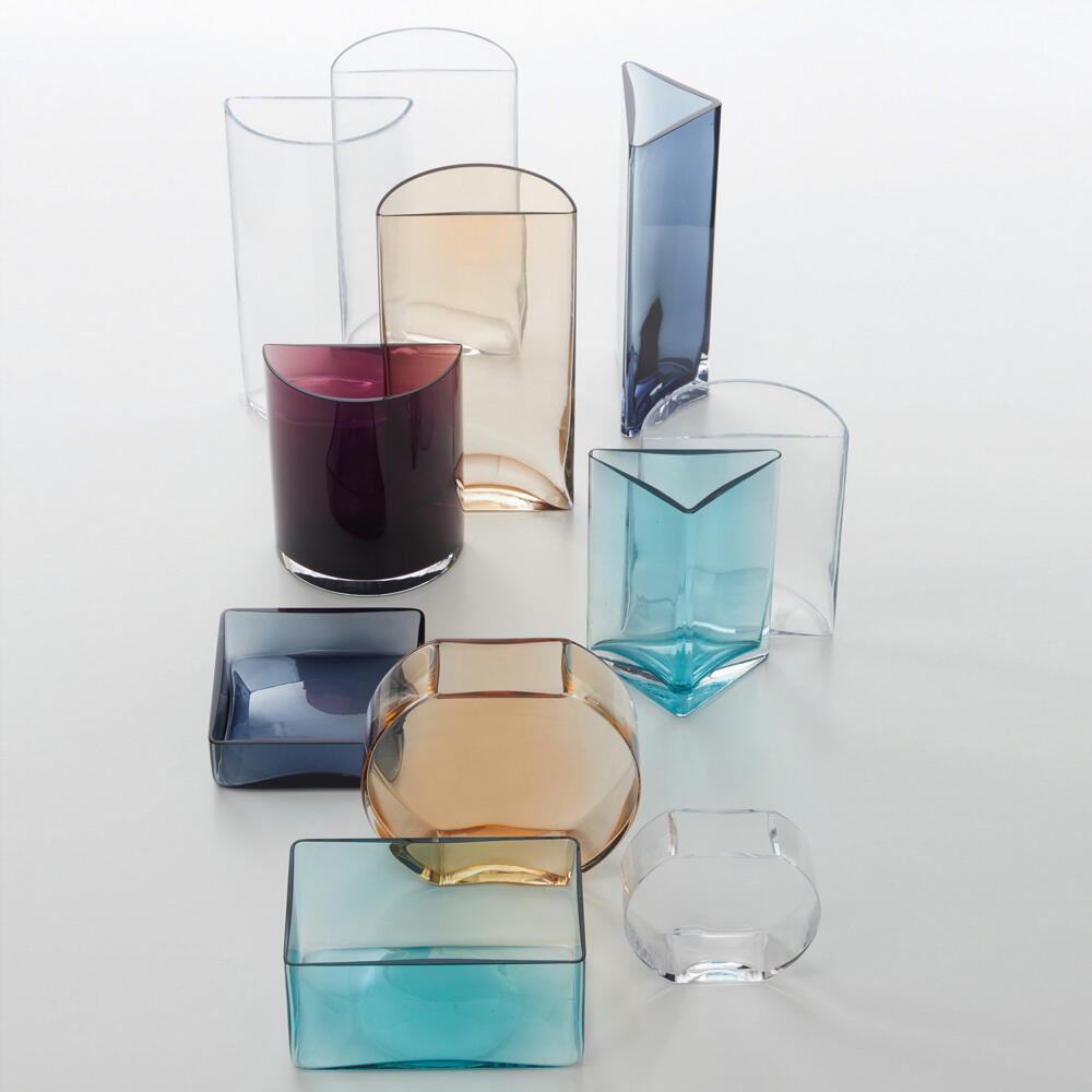 Leonardo Centro Vase Disc, set of 4, flower vase, glass vase, table vase, decorative vase, flower pot, glass, 16 cm, 046939