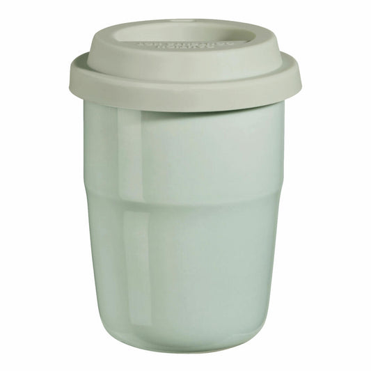 ASA Selection cup & go Thermobecher mint, Deckel mint, Isolierbecher, Trinkbecher, Porzellan / Silikon, Mintgrün, 200 ml, 34703024