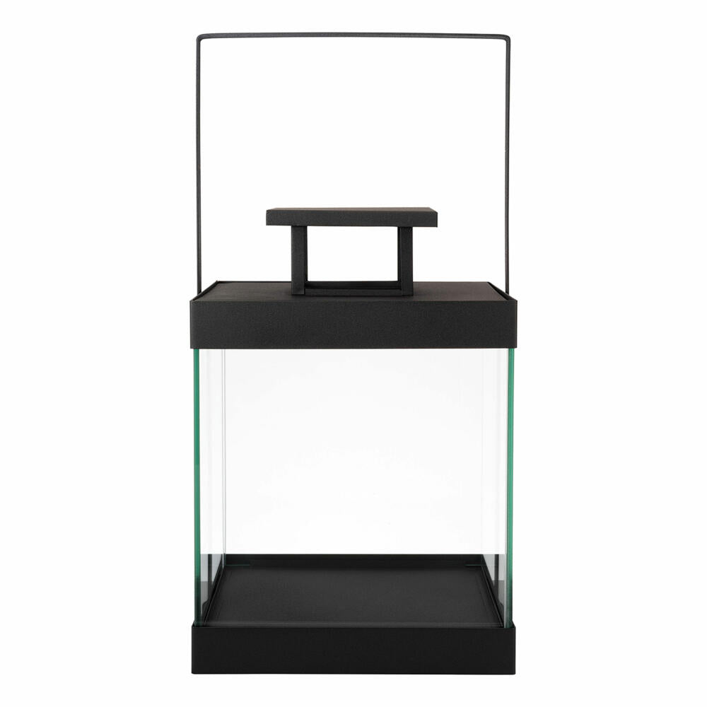 Blomus Laterne FINCA, Indoor-Laterne, klein, Windlicht, Glas, Stahl pulverbeschichtet, Schwarz, 29.5 cm, 63686