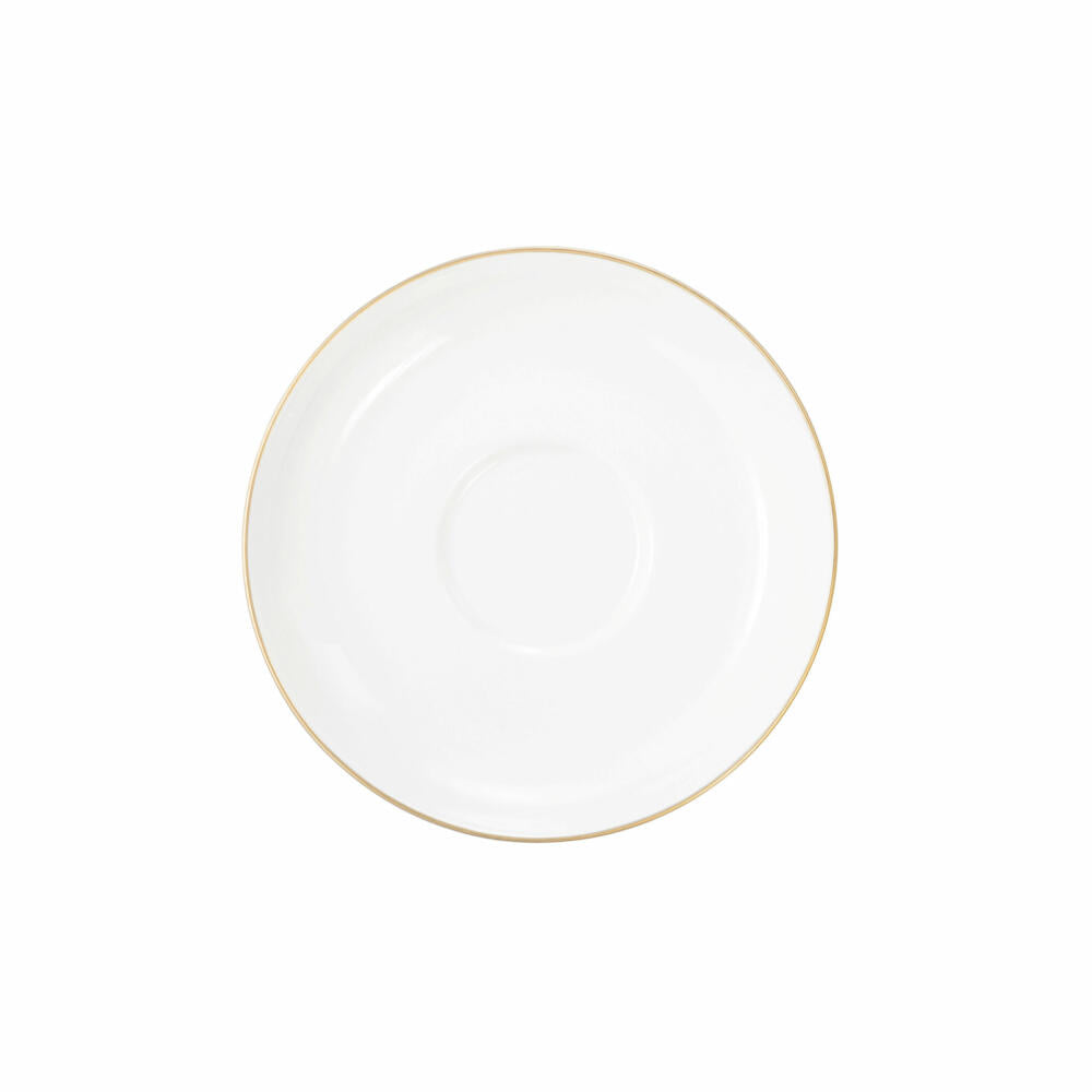 Seltmann Weiden Liberty tea saucer, saucer, underplate, porcelain, gold rim, Ø 13 cm, 001.765030