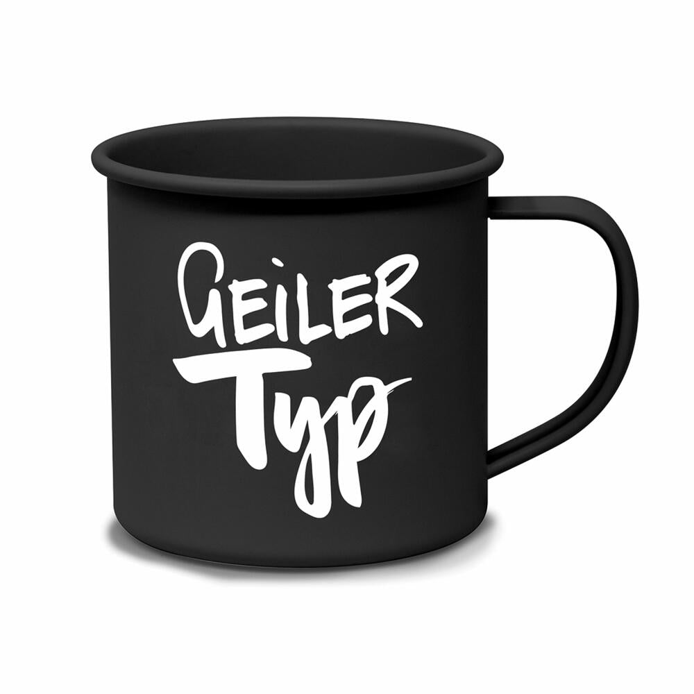 PPD Geiler Typ Metal Mug D@H, Henkelbecher, Kaffeebecher, Becher, Tasse, Metall, Schwarz, 350 ml, 581101631