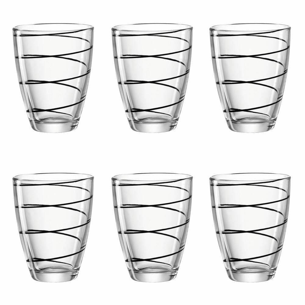 montana: :jolly drinking glass, set of 6, water glass, juice glass, drinking cup, water glass, black, 220 ml, 057344