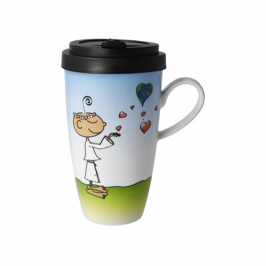Goebel Mug To Go Der Kleine Yogi - Life is Beautiful, Trinkbecher, Kaffeebecher, Fine Bone China, Bunt, 54102291
