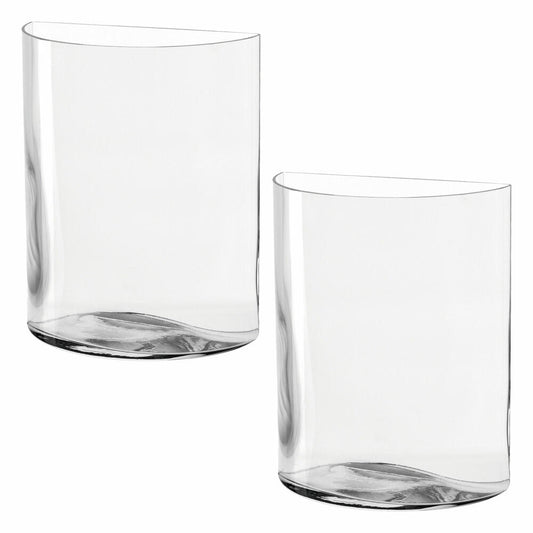 Leonardo Centro Vase Semicircle, set of 2, flower vase, glass vase, table vase, decorative vase, flowerpot, glass, 23 cm, 046943