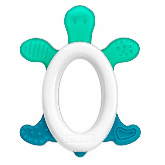 Reer Cooling Teething Ring Cool &amp; Play with Rattle, Turtle Teething Ring, Dental Aid, Teething Aid, 79203