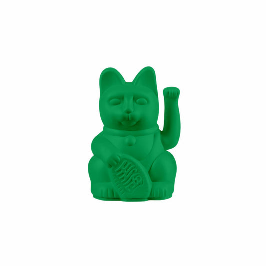 Donkey Products Lucky Cat Mini Maneki Neko, Winkekatze, Glücksbringer, Kunststoff, Vivid Green, 9.8 cm, 330630