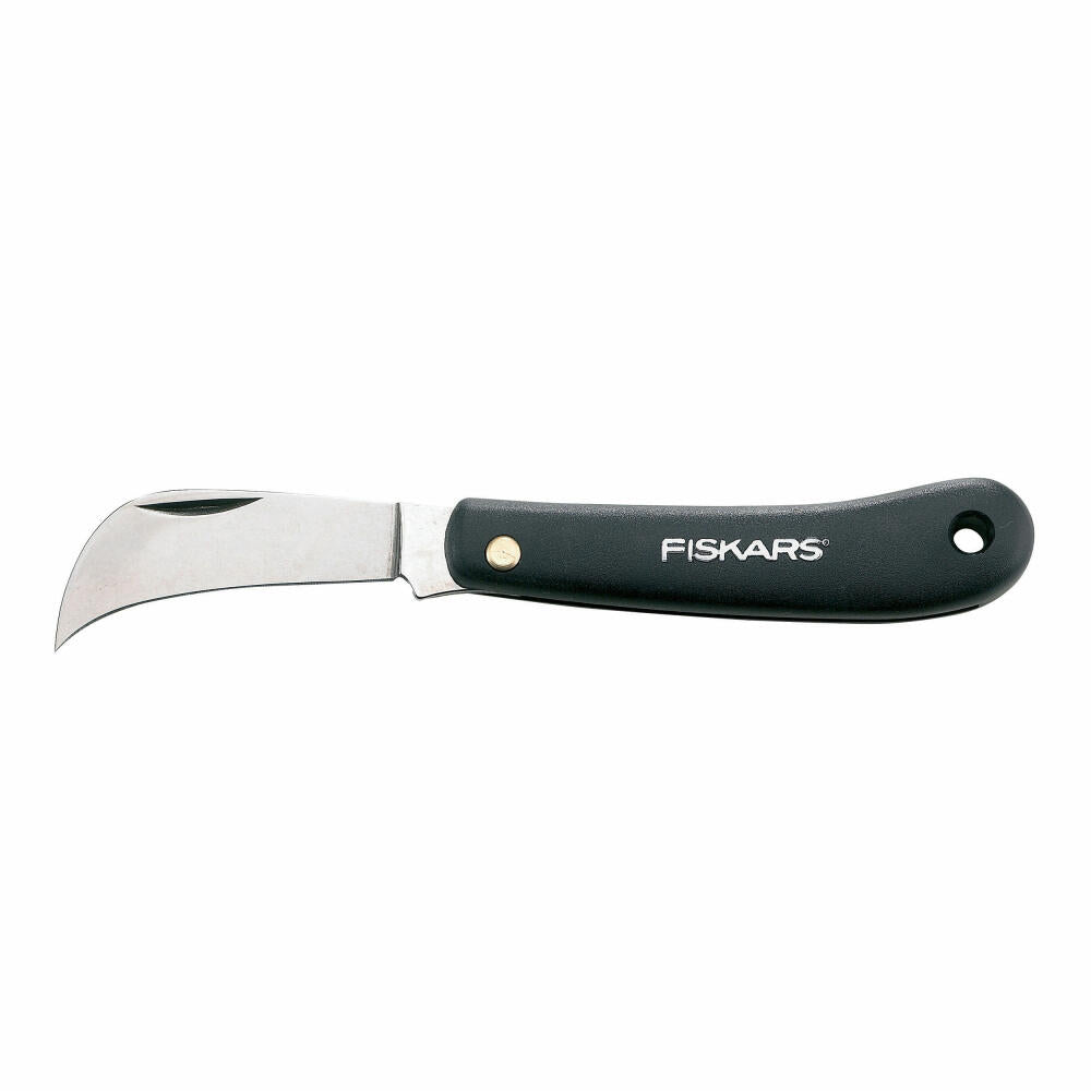 Fiskars Gartenhippe K62, Taschen Messer, Taschenmesser, Gartenzubehör, Edelstahl, Schwarz / Orange, 17 cm, 1001623