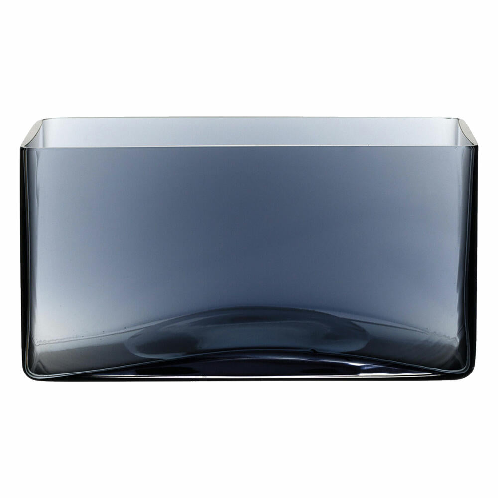 Leonardo Centro decorative vessel rectangle, vase, flower vase, decorative vase, bowl, storage bowl, decorative bowl, glass, blue, 25 cm, 046956