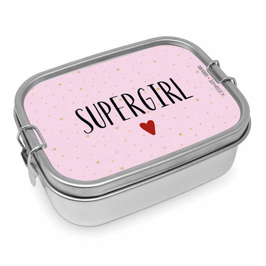 PPD Supergirl Steel Lunch Box, Brotdose, Lunchbox, Vesperdose, Edelstahl, 900 ml, 491301