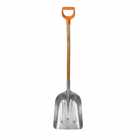 Fiskars Korn- und Schneeschaufel, Schnee Schaufel, Gartenschaufel, Gartenzubehör, Aluminium / Kunststoff, Orange / Silber, 128 cm, 1001637