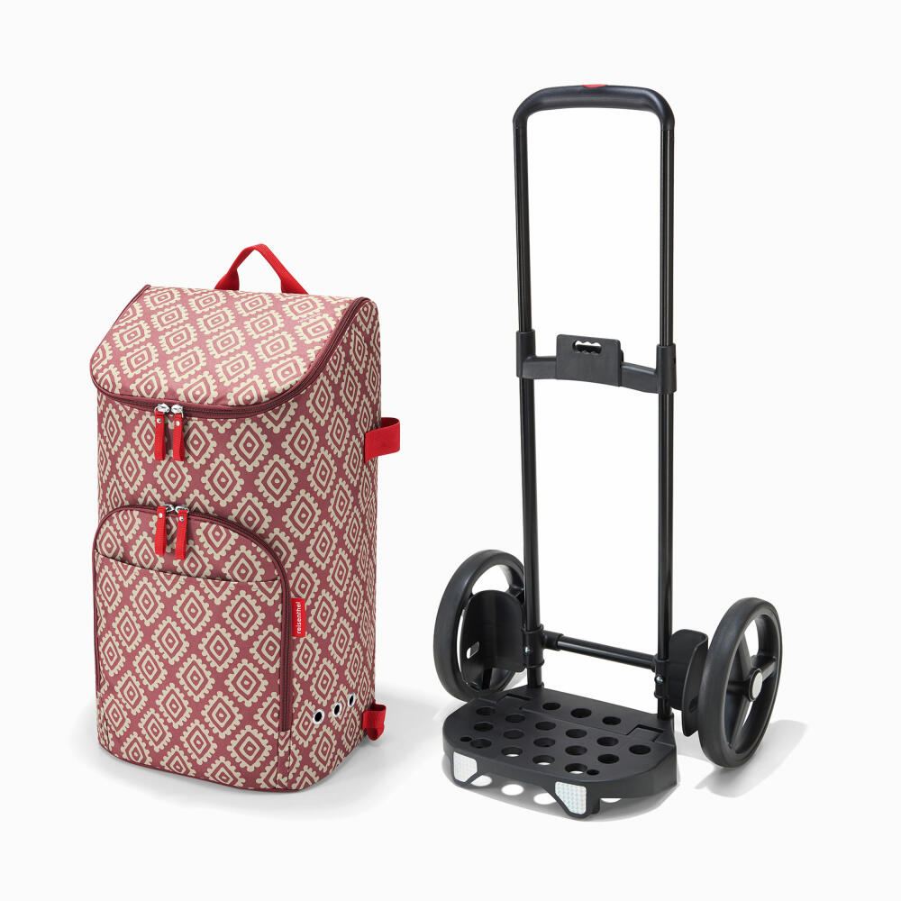 reisenthel citycruiser rack mit bag, 2-tlg., Einkaufstrolley, Einkaufstasche, Trolley, Tasche, Diamonds Rouge, 45 L