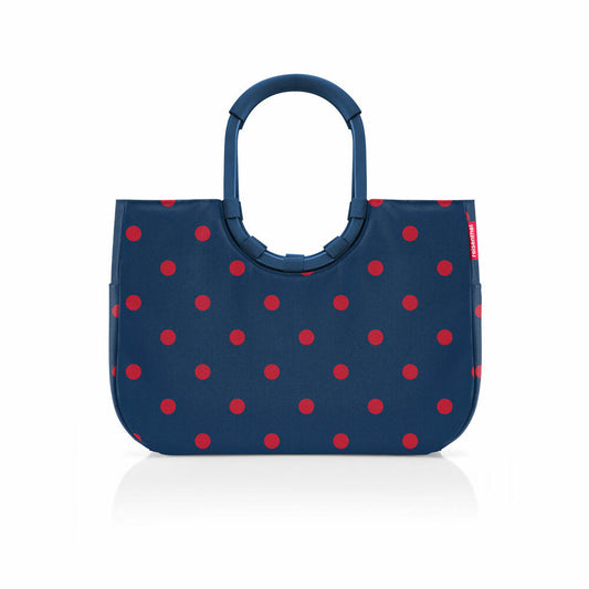 reisenthel loopshopper L, Einkaufstasche, Shopper, Tragetasche, Tasche, Polyestergewebe, Frame Mixed Dots Red, 25 L, OR3076