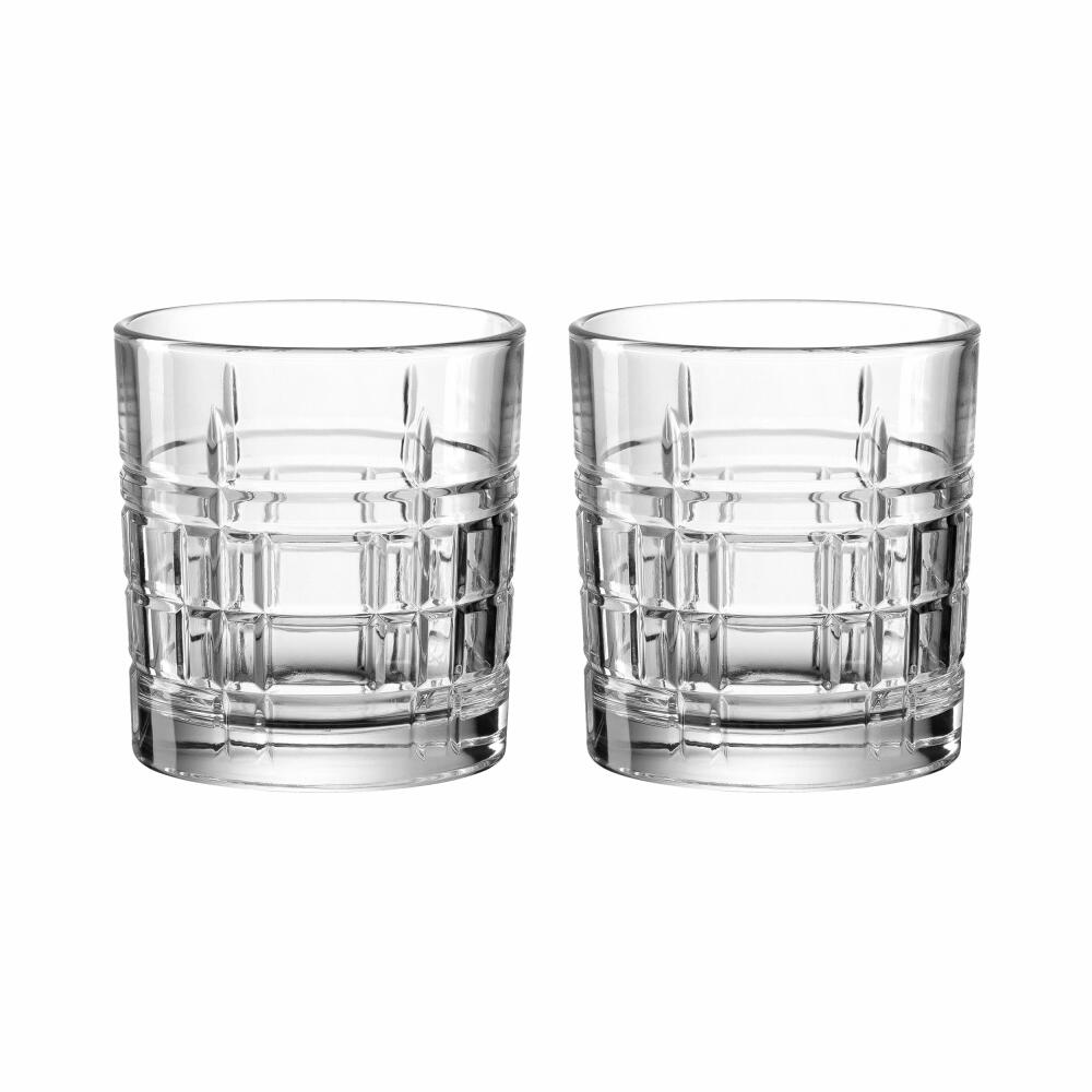montana drinking glass: square set of 2, whiskey glasses, tumbler, soda-lime glass, clear, 320 ml, 040838