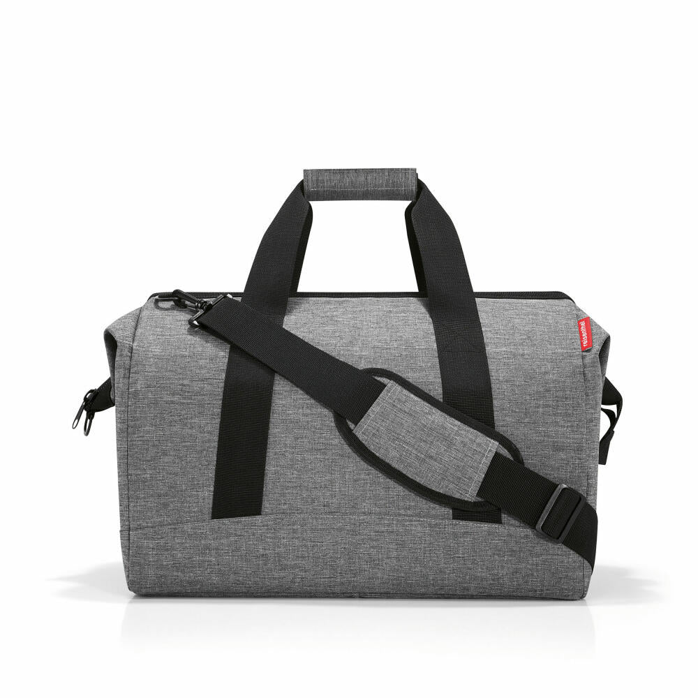 reisenthel allrounder L, travel bag, sports bag, shoulder bag, doctor's bag, bag, polyester fabric, Twist Silver, 30 L, MT7052