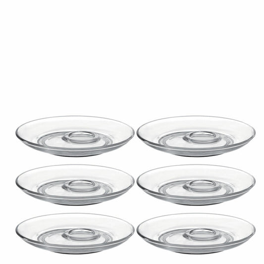 Leonardo Senso Große Untertasse 6er Set, Unterteller, Glasuntersetzer, Untere, Glas, D 14.5 cm, 14653