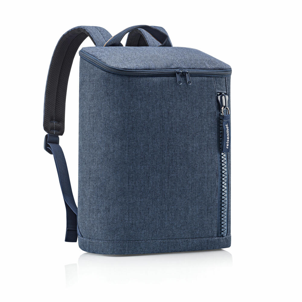 reisenthel overnighter-backpack M, Rucksack, Reisetasche, Herringbone Dark Blue, 13 L, EG4113