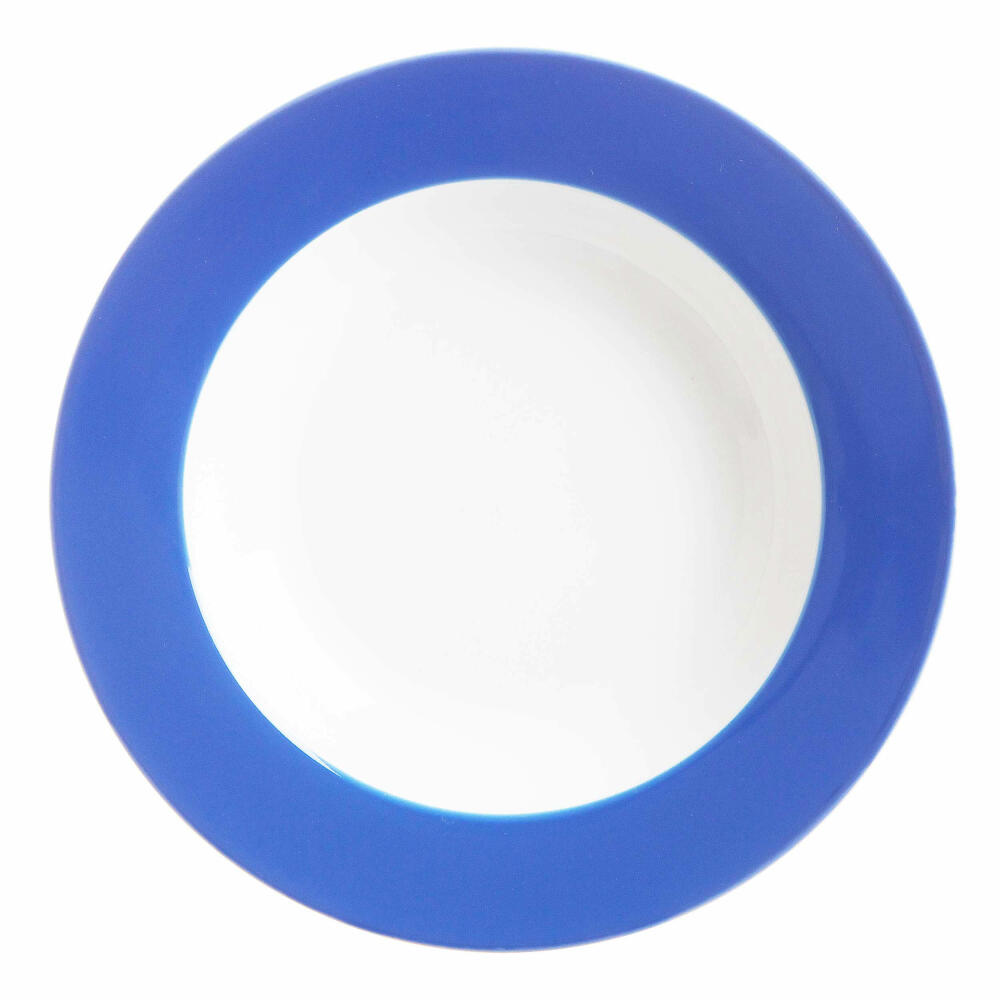 Ritzenhoff &amp; Breker Doppio Deep Plate, Soup Plate, Dinner Plate, Porcelain, Indigo Blue, Ø 22 cm, 63868